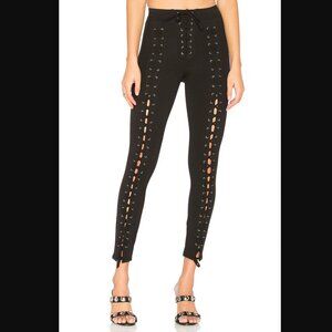 LPA Pant 489 Black Lace Up High Rise Leggings